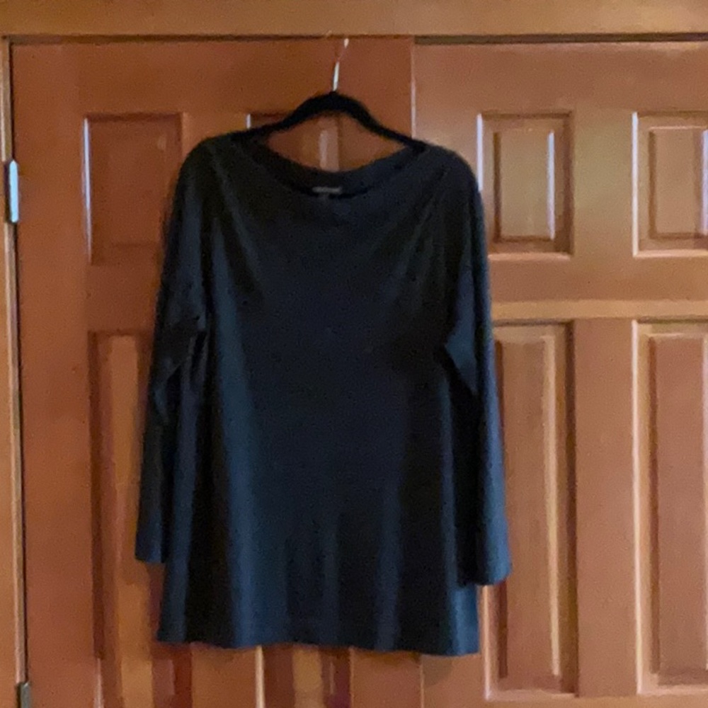 Eileen Fisher boat neck grey sweater